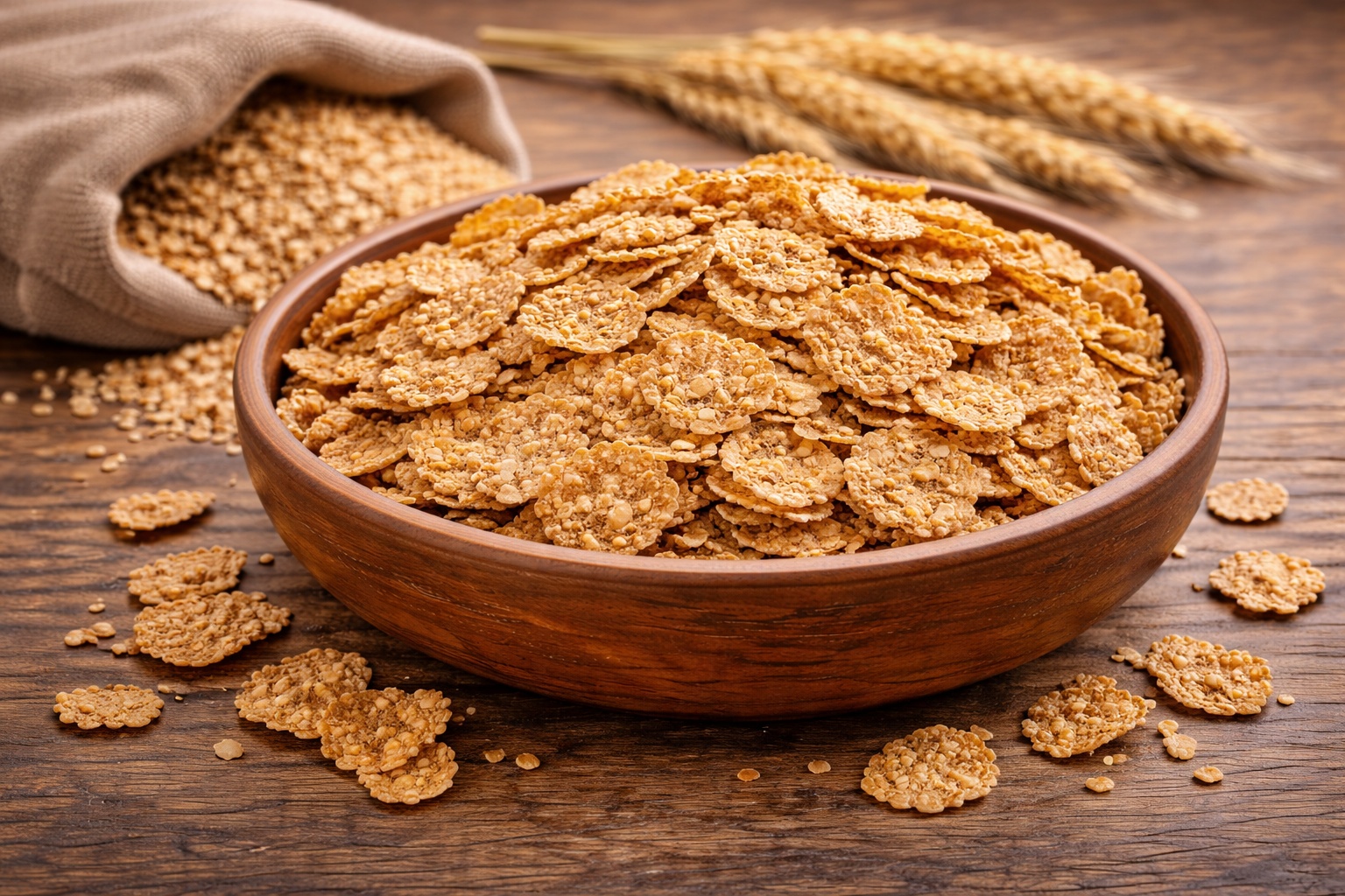 bran flakes cereal in a bowl