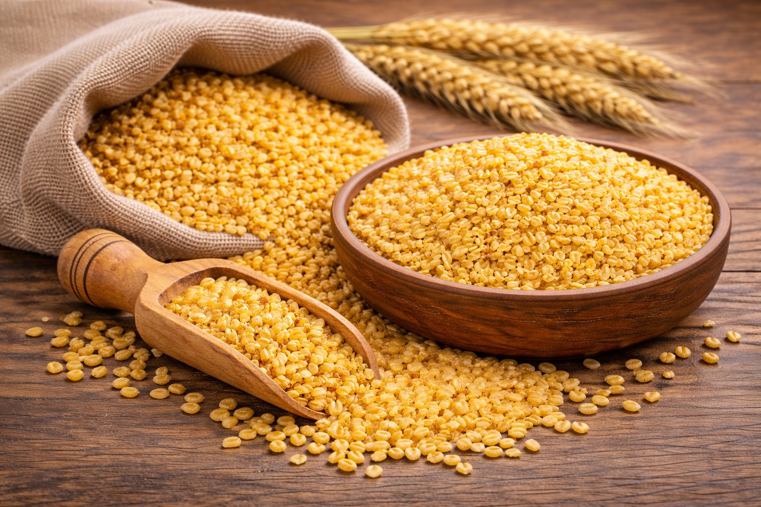 bulgur wheat in a bowl