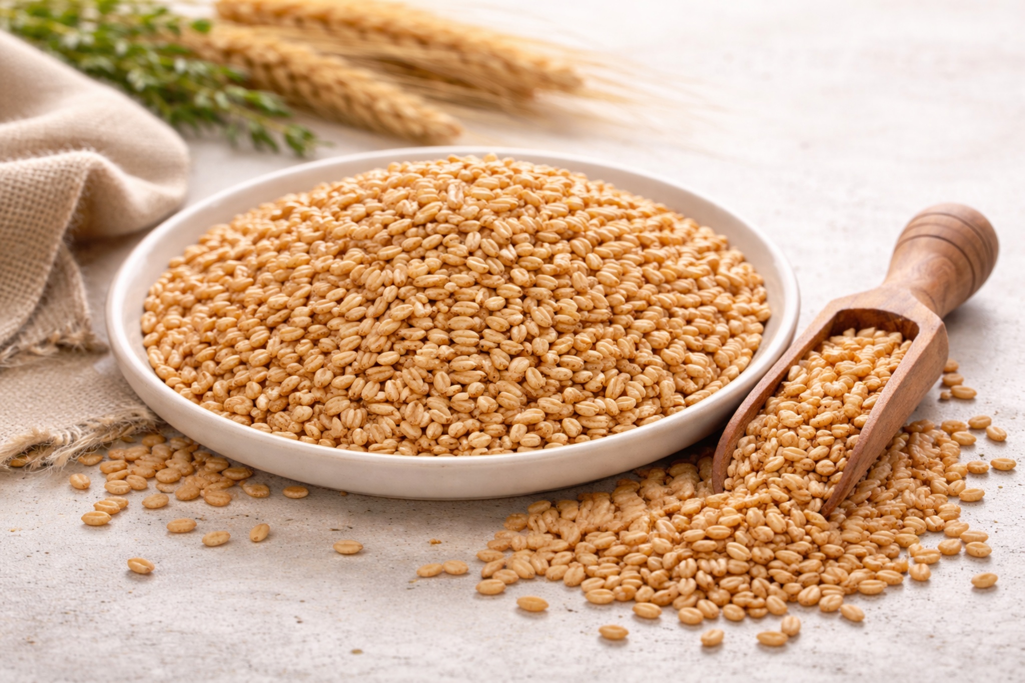 farro grains in a bowl