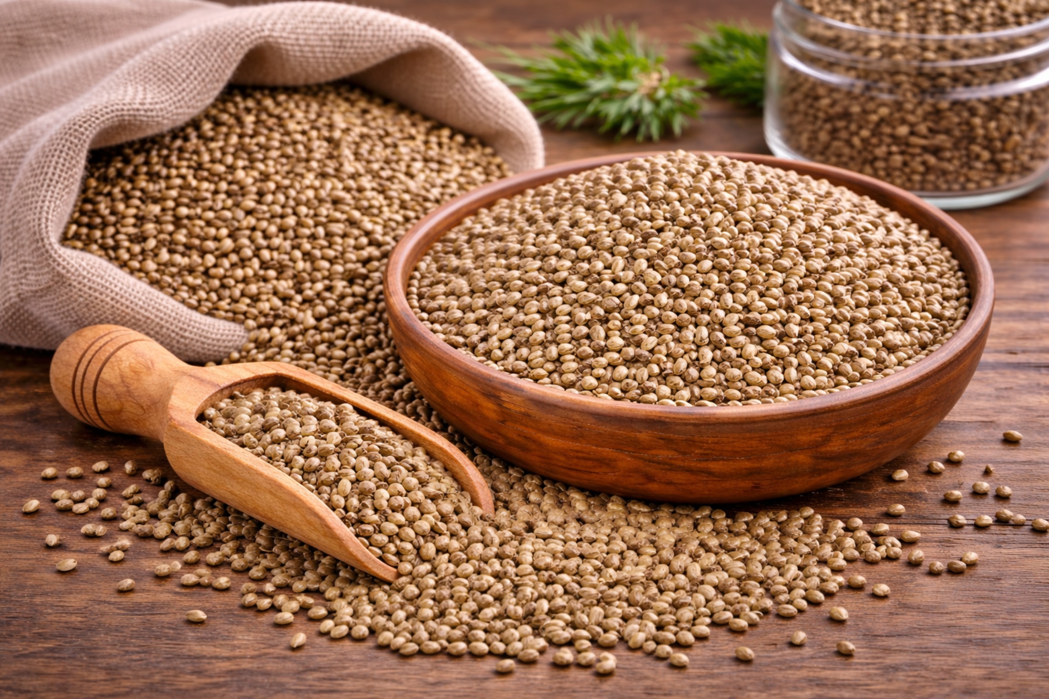 hemp seeds in a bowl