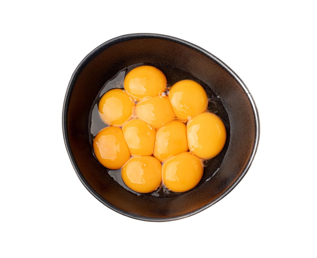 raw egg yolks in bowl