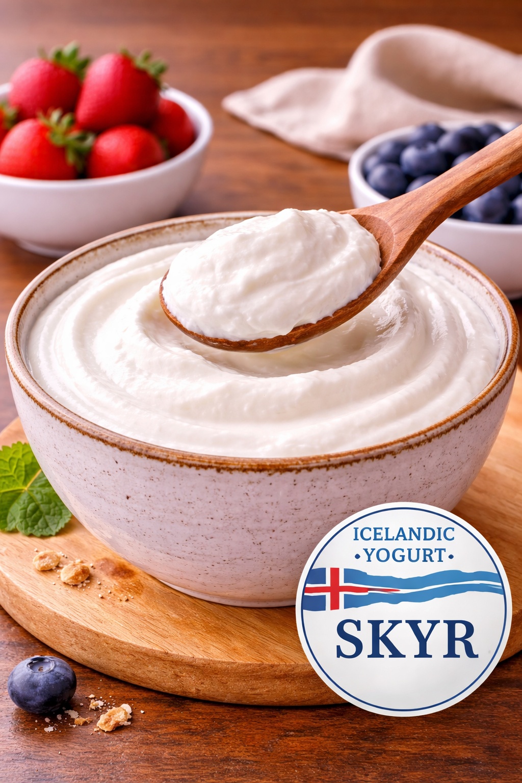 Fresh Icelandic yogurt skyr