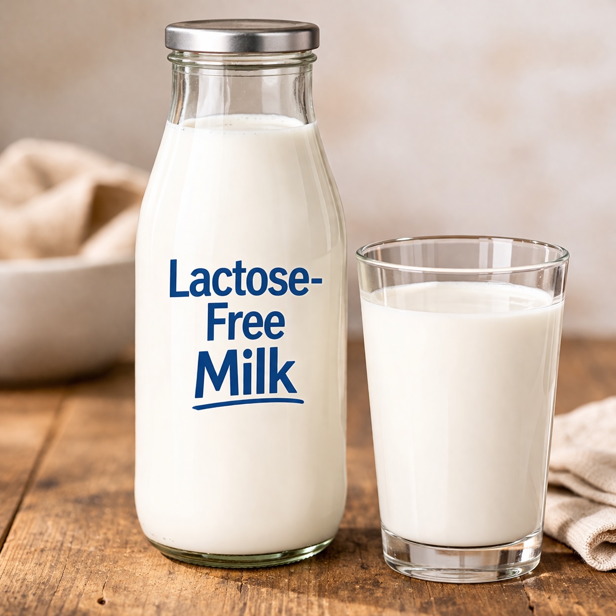 glass of lactose free milk