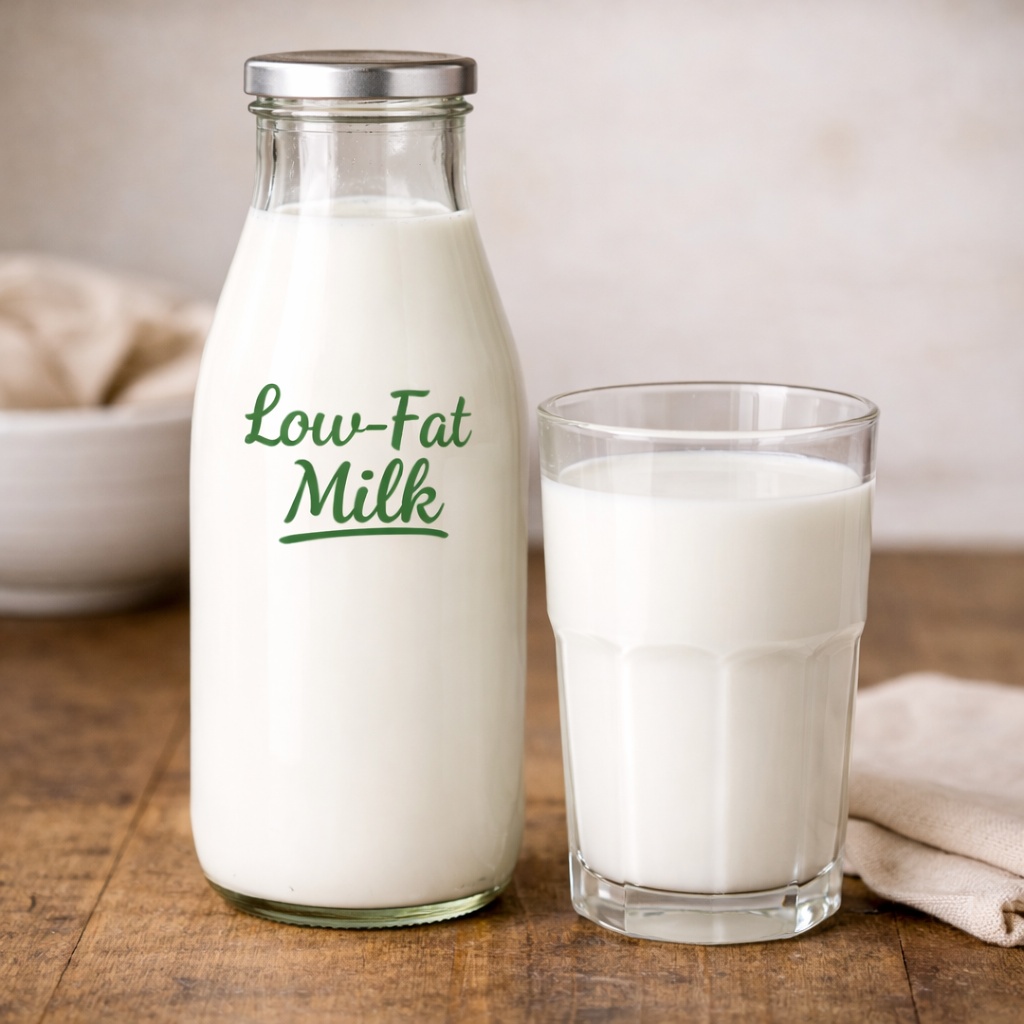 glass of low fat milk