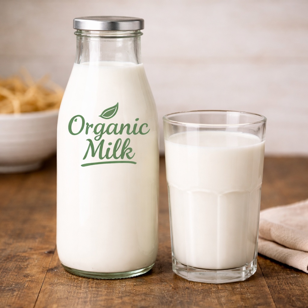 glass of organic milk