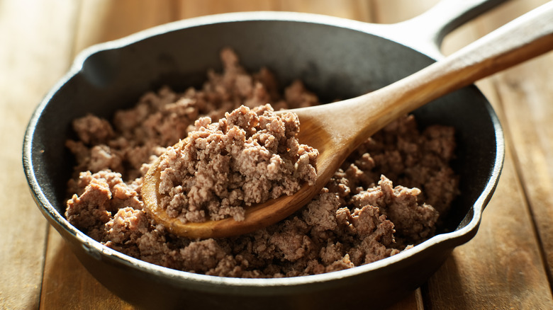 Fresh ground beef meat